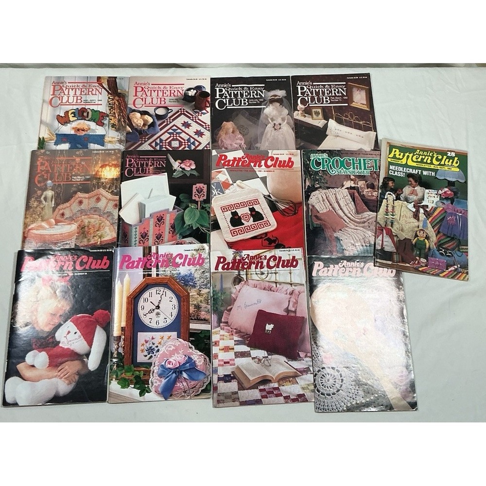 Vintage Annie's Pattern Club Craft Books Lot 13 Crochet Needlepoint 1984-1995